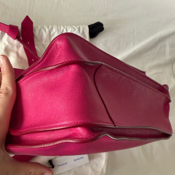 PROENZA SCHOULER PS1 Medium Satchel in Fleur de Lys Pink Lambskin - Picture 12 of 17